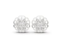 Floral Round Cut Lab Grown Diamond Cluster Stud Earrings