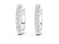 Round Cut Lab Grown Diamond Hoop & Huggie Earrings