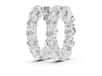 Classic Round Cut Lab Grown Diamond Eternity Hoop & Huggie Earrings