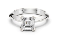 1.5 Carat Asscher Cut Lab Grown Diamond Solitaire Engagement Ring