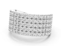 Wide Five Row Round Lab Grown Diamond Wedding Band Ring