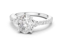 1.5 Carat Classic Oval Lab Grown Diamond Proposal Ring with Pavé Band