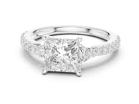 1.5 Carat Princess Lab Grown Diamond Engagement Ring with Side Stones
