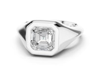 2 Carat Asscher Lab Grown Diamond Bezel Set Statement Ring