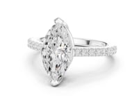 2 Carat Marquise Lab Grown Diamond Pavé Engagement Ring