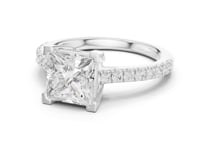 2 Carat Princess Cut Lab Grown Diamond Pavé Ring