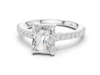 2 Carat Radiant Cut Lab Grown Diamond Pavé Ring