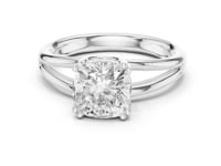 2 Carat Cushion Cut Lab Grown Diamond Split Shank Ring
