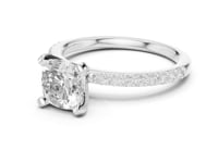 2 Carat Cushion Cut Lab Grown Diamond Pavé Engagement Ring