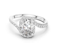 1 Carat Oval Cut Lab Grown Diamond Engagement Ring