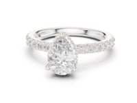 1.5 Carat Pear-Cut Diamond Engagement Ring with Pavé Band