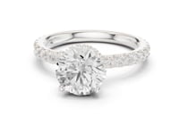 1.5 Carat Round-Cut Diamond Engagement Ring with Pavé Band