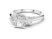 1.5 Radiant Cut Diamond Three Stone Engagement Ring