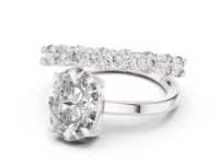2 Carat Oval Cut Diamond Ring with Pavé Accent Band