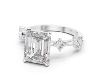 4 Carat Emerald-cut center with princess side diamonds
