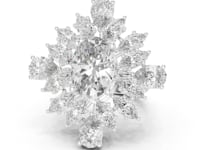 4 Carat Luxurious Oval-Cut Diamond Floral Cluster Statement Ring