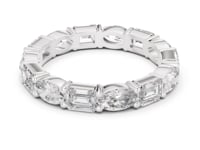 Premium Emerald & Oval Diamond Full Eternity Ring