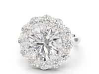5 Carat Round Brilliant Diamond Halo Engagement Ring with Pavé