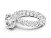 2 Carat Round Brilliant Diamond Engagement Ring with Eternity Pavé Band