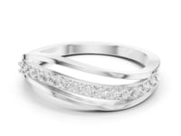 Round Diamond Pavé Crossover Band Ring