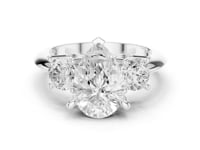 2.5 Carat Pear-Shaped Diamond Three-Stone Engagement Ring