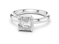 1.5 Carat Asscher Cut Diamond Engagement Ring with Classic Four-Prong