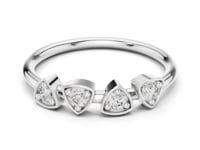 Round Cut Diamond Wedding Band with Shared Prong Setting
