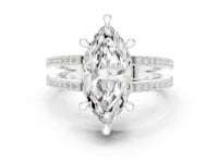 3 Carat Marquise Cut Lab Grown Diamond Engagement Ring with Pavé Split Shank