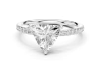 1 Carat Trillion Cut Lab Grown Diamond Engagement Ring with Pavé Band