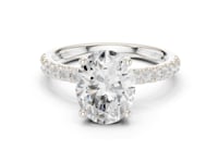 2 Carat Oval Cut Lab Grown Diamond Pavé Engagement Ring