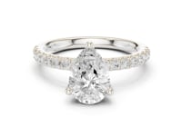 2 Carat Pear Cut Lab Grown Diamond Pavé Engagement Ring