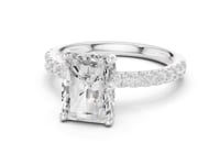 2 Carat Brilliant Radiant Cut Diamond Pavé Engagement Ring