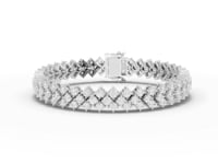 Round Cluster Moissanite Diamond Tennis Bracelet