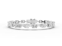 Mixed Cut Moissanite Diamond Station Bracelet
