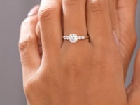 1 Carat Center Round Cut Moissanite Diamond Engagement Ring
