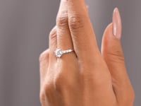 1 Carat Center Round Cut Moissanite Diamond  Engagement Ring