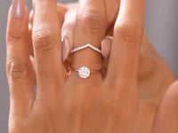 1 Carat Center Round Cut Moissanite Diamond Engagement Ring