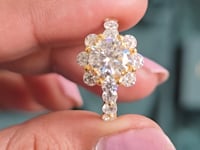 1.5 Carat Center Round Cut Moissanite Diamond Engagement Ring