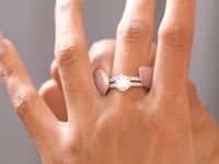 1.5 Carat Center Round Cut Moissanite Diamond Engagement Ring