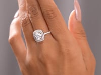 1.5 Carat Center Round Cut Moissanite Diamond Engagement Ring