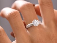 2 Carat Center Round Cut Moissanite Diamond Engagement Ring