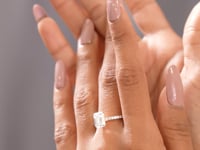 2.5 Carat Center Emerald Cut Moissanite Diamond Engagement Ring