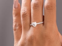 2.5 Carat Center Heart Cut Moissanite Diamond Engagement Ring