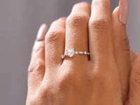0.75 Carat Center Heart Cut Moissanite Diamond Engagement Ring