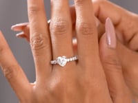2 Carat Center Heart Cut Moissanite Diamond Engagement Ring