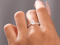 1 Carat Center Radiant Cut Moissanite Diamond Engagement Ring