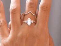 1.5 Carat Center Marquise Cut Moissanite Diamond Engagement Ring