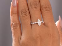 1 Carat Center Marquise Cut Moissanite Diamond Engagement Ring