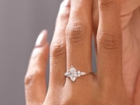 1 Carat Center Marquise Cut Moissanite Diamond Engagement Ring