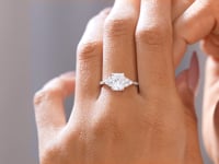 1.5 Carat Center Radiant Cut Moissanite Diamond Engagement Ring